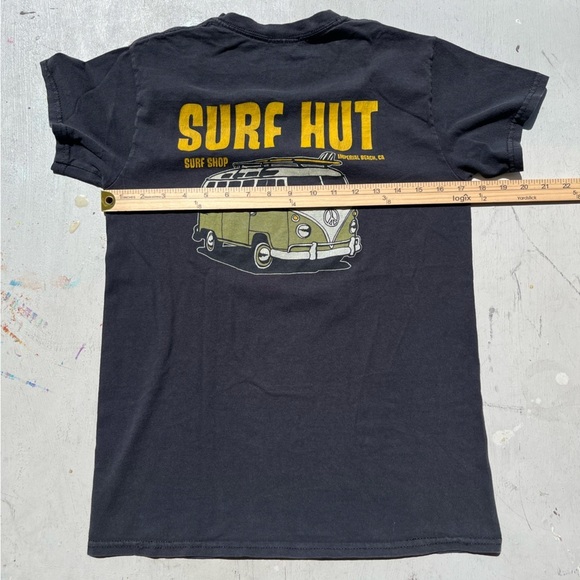 Men's Surf Hut T-Shirt Black Spell-Out NO SIZE Imperial Beach SD Shred Ocean Wax - Picture 8 of 11